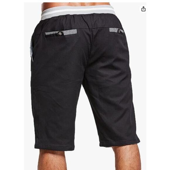 Mens Shorts Casual Classic Shorts Elastic Waistband Pockets Size Large - Picture 3 of 10